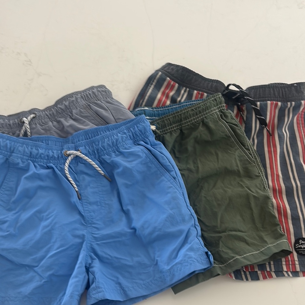 Zara Kids Swim Shorts - Blue, Green, Striped
